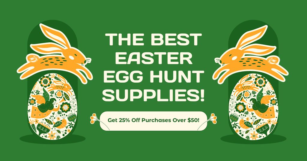 Offer of Best Easter Egg Hunt Supplies Facebook AD Design Template