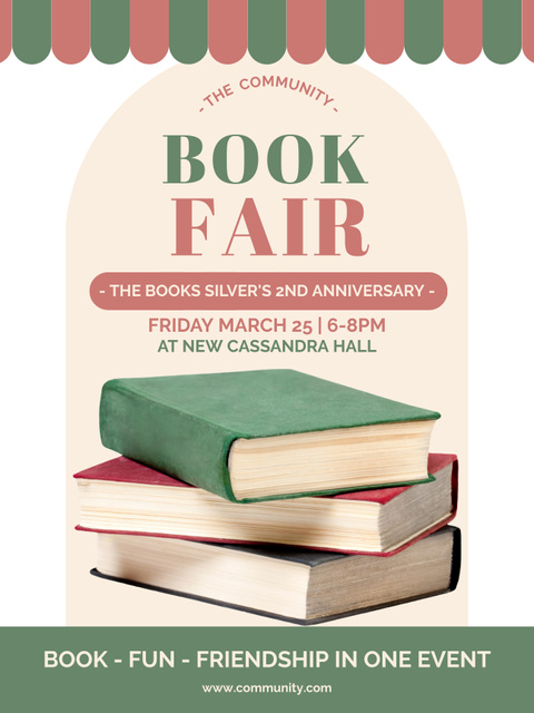 Book Fair Event at Friday Poster US Πρότυπο σχεδίασης