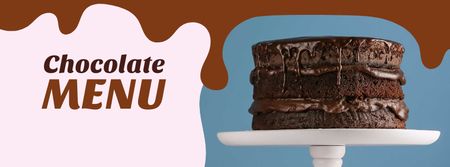 Chocolate cake dessert Facebook cover Design Template