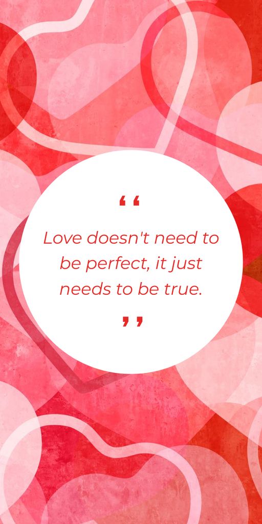 Quote about Love with Pink Red Hearts Graphic Design Template