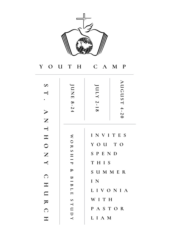 Ontwerpsjabloon van Poster van Youth religion camp Invitation