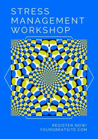 Ontwerpsjabloon van Poster van Aankondiging workshop stressmanagement met caleidoscoop
