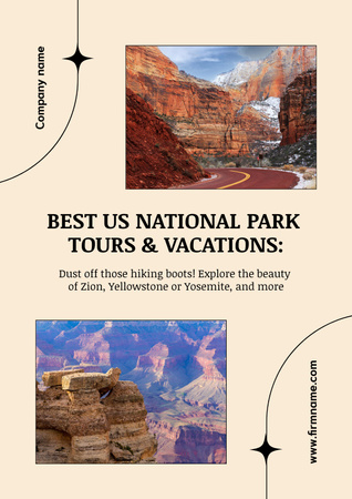 Designvorlage Beste Nationalparks der USA für Poster