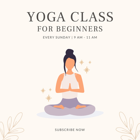 Yoga Class For Beginner Promotion With Schedule Instagram Design Template