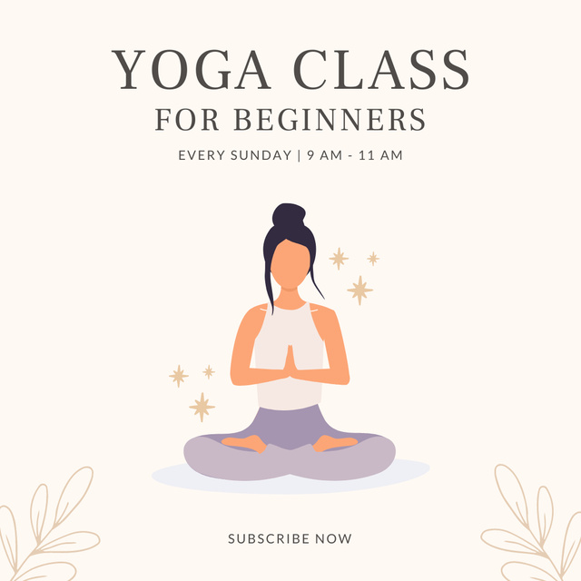 Yoga Class For Beginner Promotion With Schedule Instagramデザインテンプレート