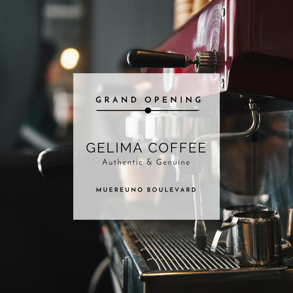 Designvorlage Coffee Machine in Cafe für Instagram
