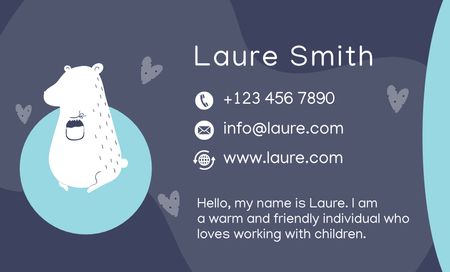 Child Care Specialist Contacts Business Card 91x55mm Design Template