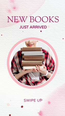 Bookstore Ad with Woman Instagram Story Design Template