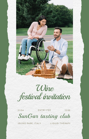 Wine Tasting Festival Announcement Invitation 4.6x7.2in Design Template