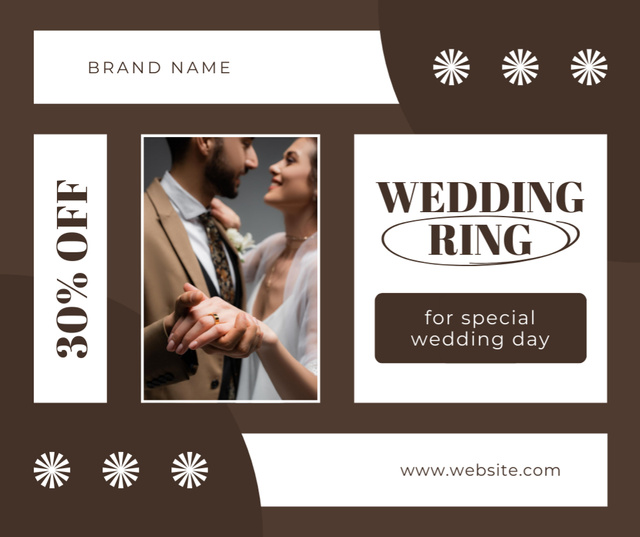Wedding Rings Discount Offer Facebook Modelo de Design