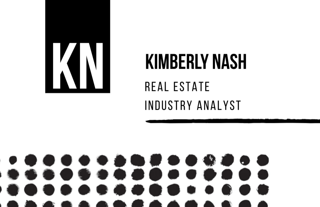 Real Estate Analyst Services with Dots Pattern Business Card 85x55mm Πρότυπο σχεδίασης