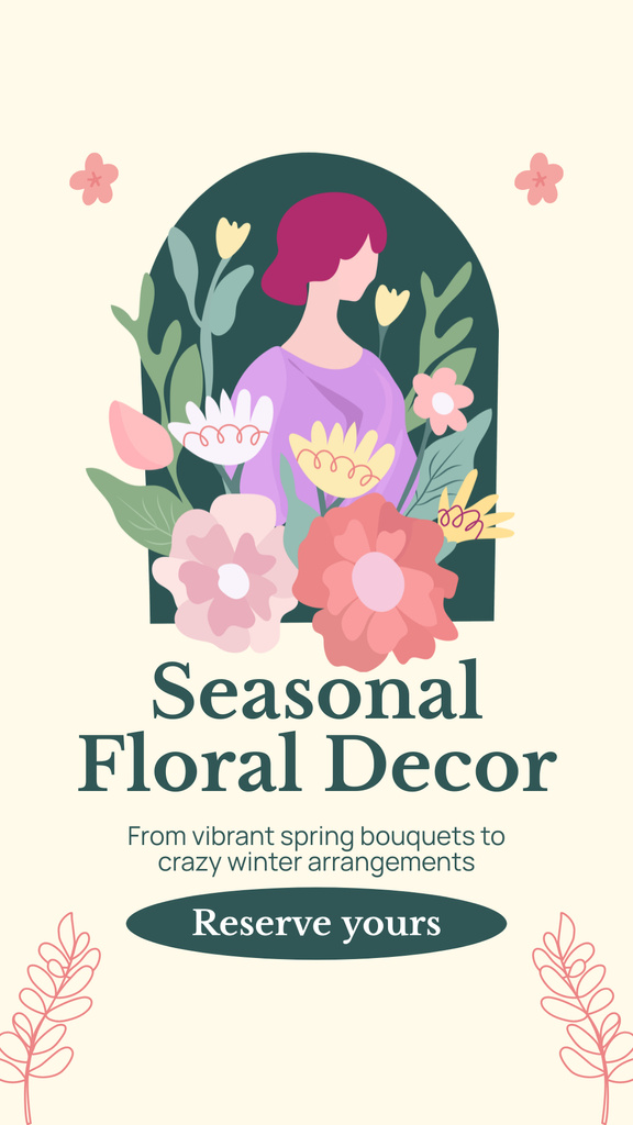Seasonal Flower Decoration Services from Fresh Plants Instagram Story Tasarım Şablonu