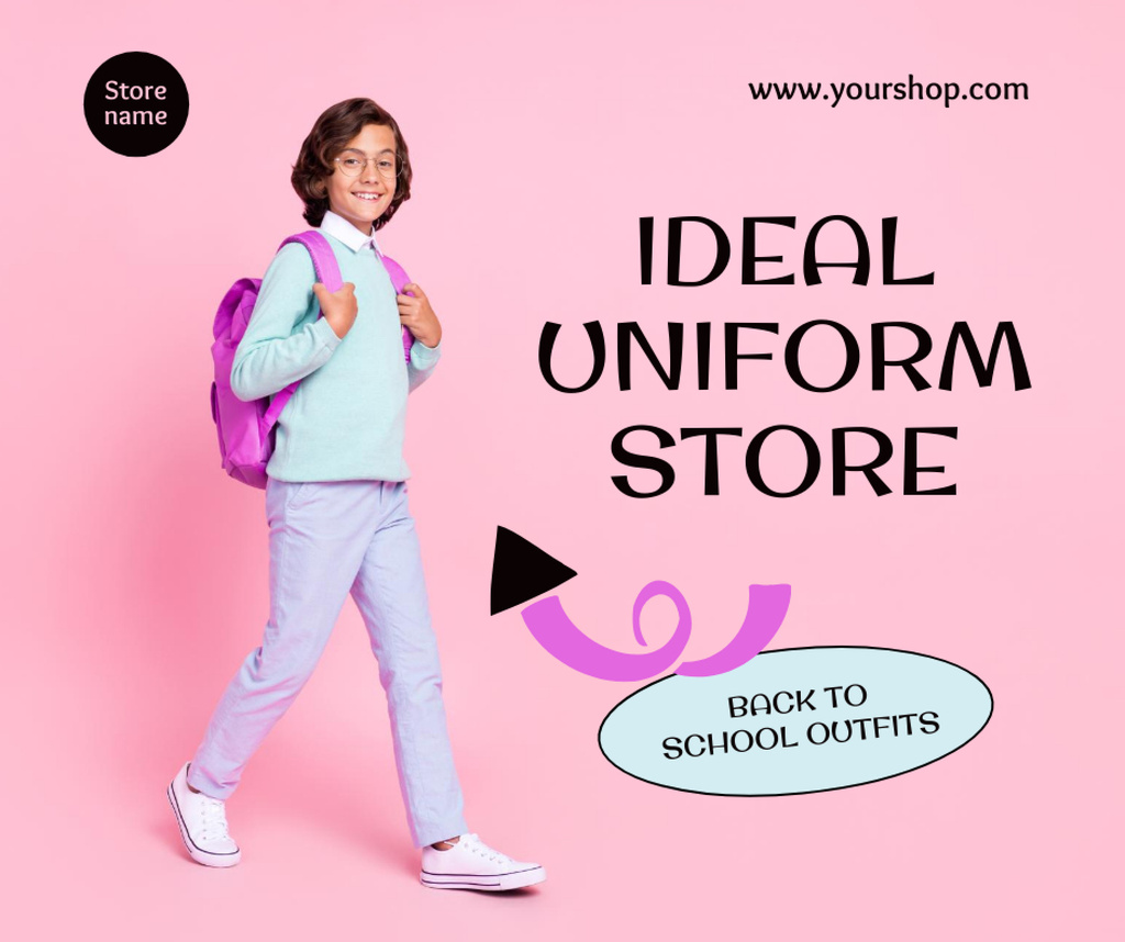 Ontwerpsjabloon van Facebook van Back to School Special Offer of Uniforms