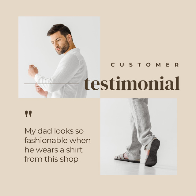 Ontwerpsjabloon van Instagram van Fashion Wear Customer Testimonial