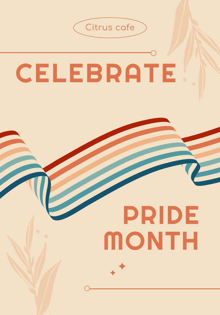 Inspirational Phrase about Pride with Ribbon and Twigs Poster 28x40inデザインテンプレート