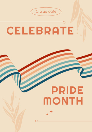 Inspirational Phrase about Pride with Ribbon and Twigs Poster 28x40inデザインテンプレート
