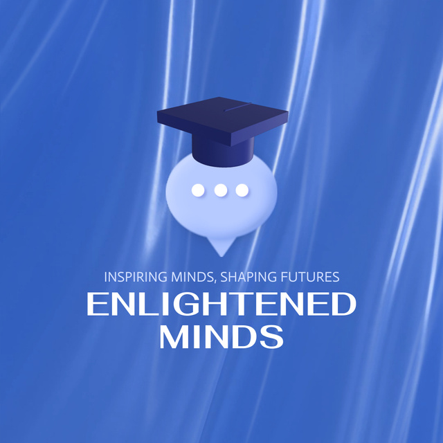 Inspiring School Promotion With Slogan In BLue Animated Logo Šablona návrhu