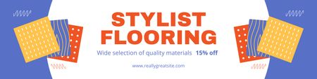Platilla de diseño Stylish Flooring Ad with Colorful Samples Twitter