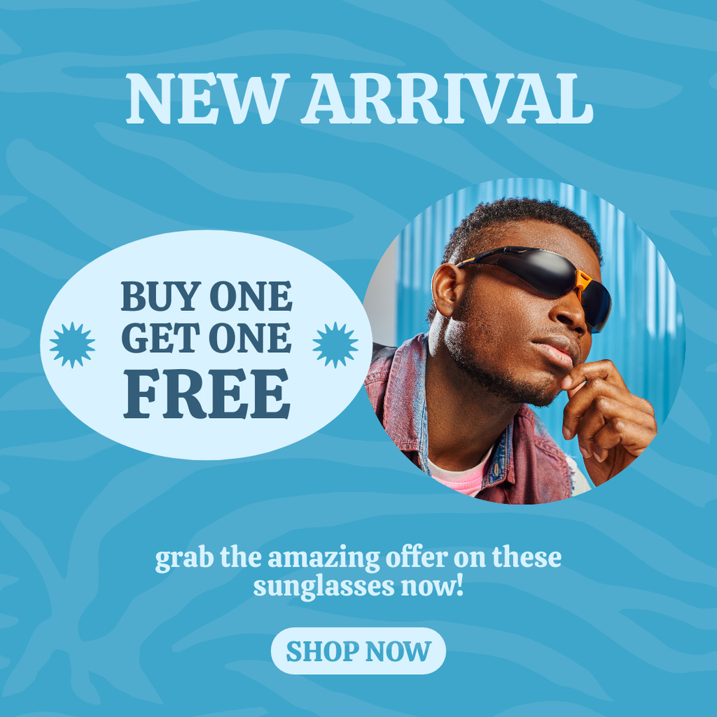Special Promo pf Sunglasses with Discount Instagram AD Design Template