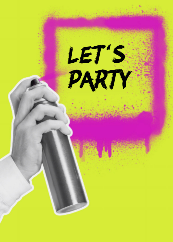 Party announcement in graffiti frame Flayer Design Template