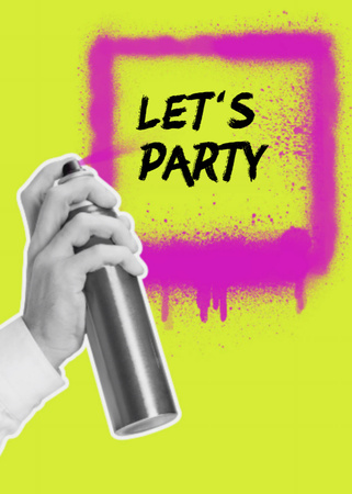 Platilla de diseño Party announcement in graffiti frame Flayer