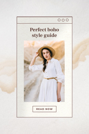 Szablon projektu Wedding Dresses Ad with Beautiful Bride Pinterest