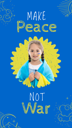 Ontwerpsjabloon van Instagram Story van Awareness about War in Ukraine with Little Girl
