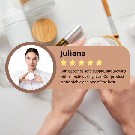 Customer Testimonial for Cosmetic Product Instagram Design Template