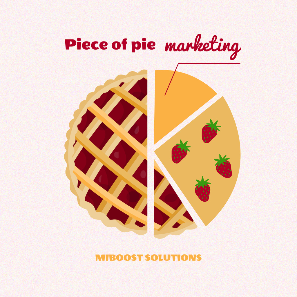 Funny Joke about Marketing with Pie Illustration Instagram Design Template
