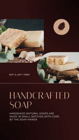 Designvorlage Collage mit duftender handgemachter Seife für Instagram Story