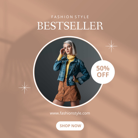 Casual Looks Special Sale With Denim Instagram Design Template
