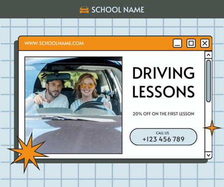 Platilla de diseño Skill-building Driving Lessons At Reduced Price Offer With Tutor Facebook