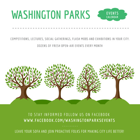 Ontwerpsjabloon van Instagram AD van Park Event Announcement Green Trees