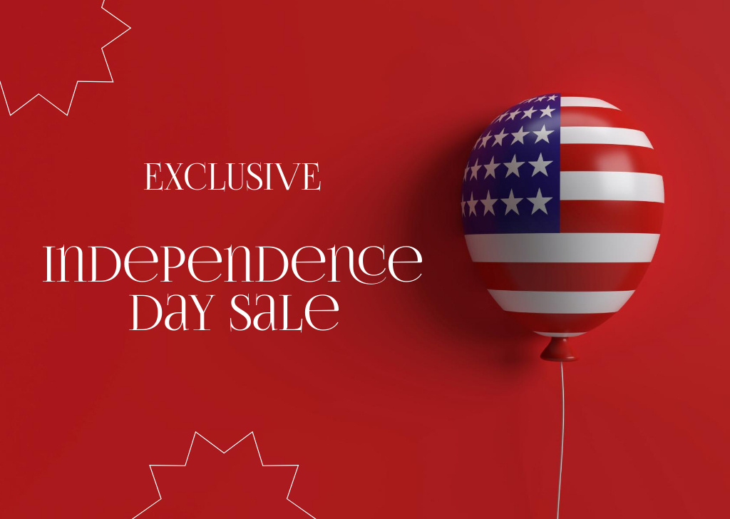 USA Independence Day Sale on 4th of July Postcard Design Template
