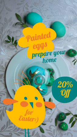 Painted Eggs For Easter Holiday With Discount TikTok Video Design Template
