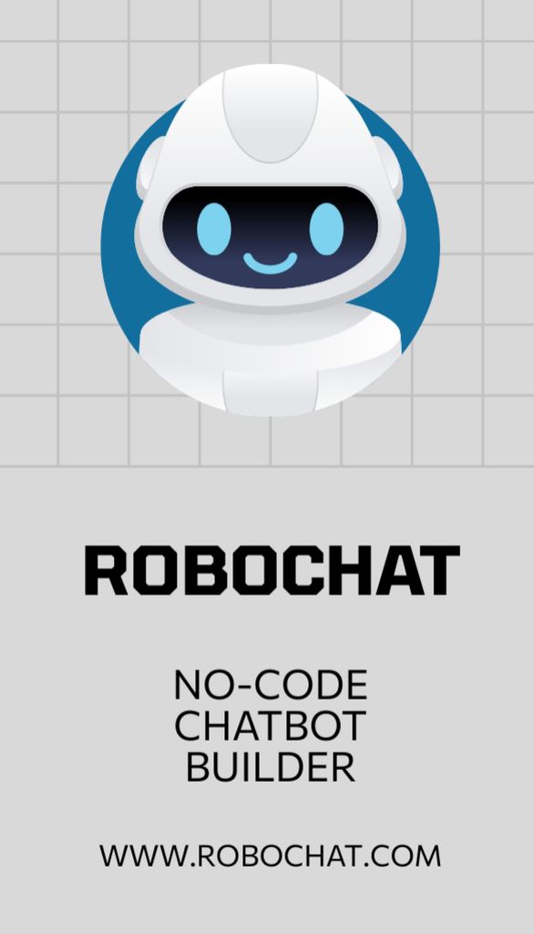 Plantilla de diseño de Chat Bot Advertisement Business Card US Vertical 