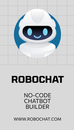 Chat Bot Advertisement Business Card US Vertical Design Template