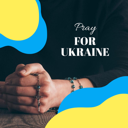 Pray for Ukraine Instagram Šablona návrhu