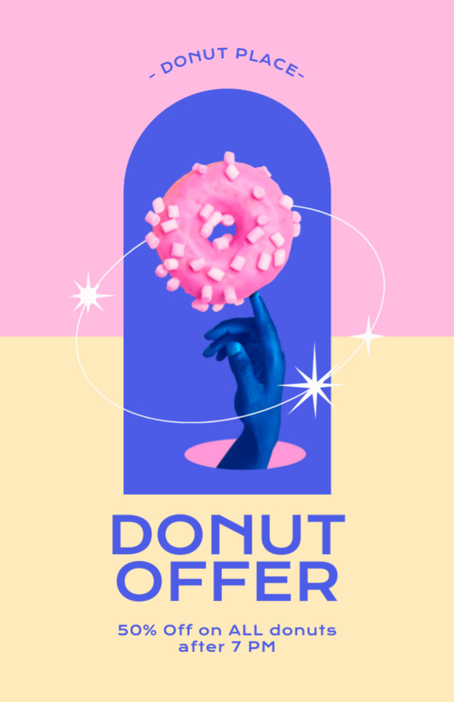 Discount Offer on Donuts Recipe Card Tasarım Şablonu