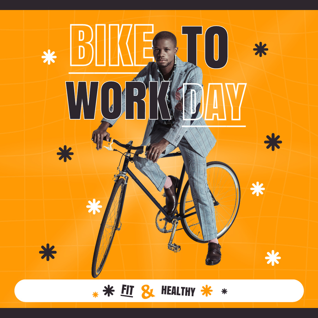 Bike to Work Day Activities Instagram tervezősablon