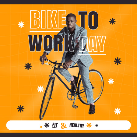 Plantilla de diseño de Actividades del día en bicicleta al trabajo Instagram 