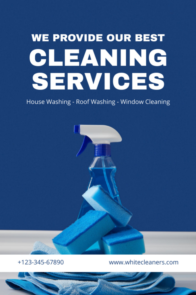 Excellent Cleaning Services Offer In Blue Flyer 4x6in Πρότυπο σχεδίασης