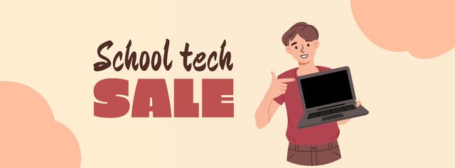Back to School Special Offer of Laptops Sale Facebook Video cover – шаблон для дизайна