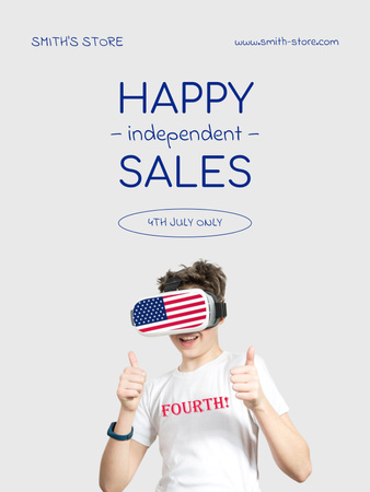 Plantilla de diseño de USA Independence Day Sale Announcement Poster US 