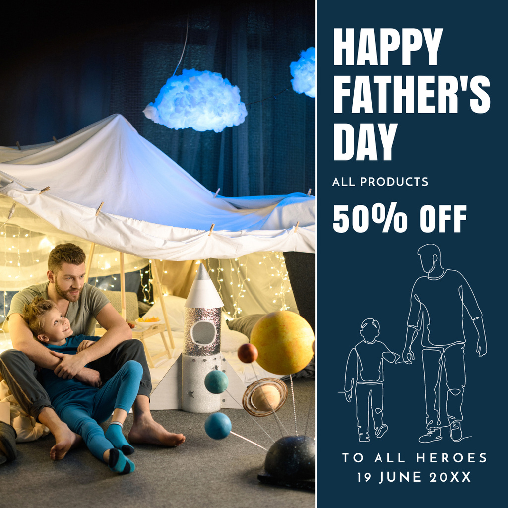 Designvorlage Father's Day Sale of Toys für Instagram