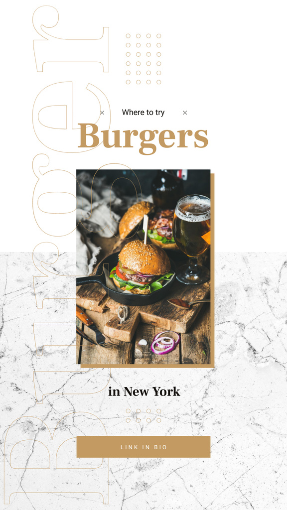 Burger and glass of beer Instagram Story – шаблон для дизайну