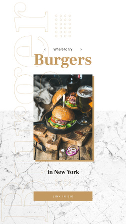 Designvorlage Burger and glass of beer für Instagram Story