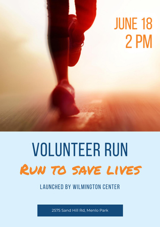 Run In Summer For Saving Lives Flyer A5 Tasarım Şablonu