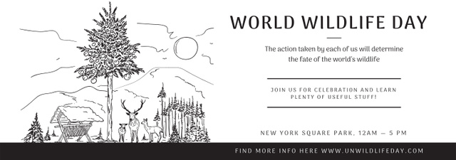 Designvorlage World Wildlife Day Event Announcement Nature Drawing für Tumblr