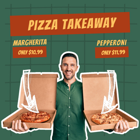Szablon projektu Różne oferty usług pizzy na wynos Animated Post